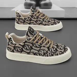 Luxury Designer Pattern Canvas Sneakers for Men – Premium Quality