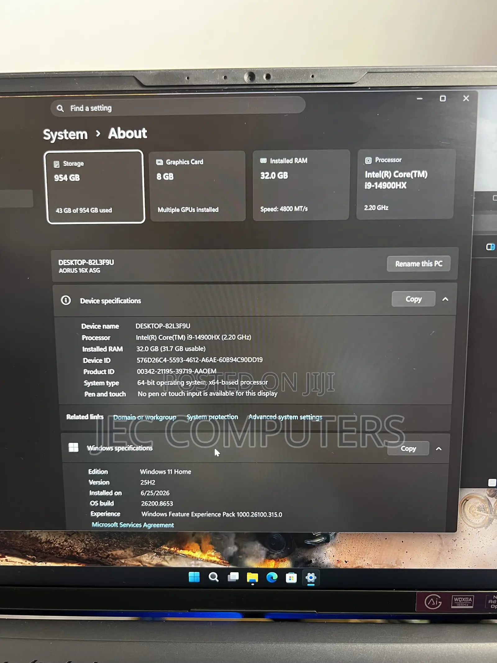 Laptop Gigabyte AORUS 16X 32GB Intel Core i9 SSD 1T