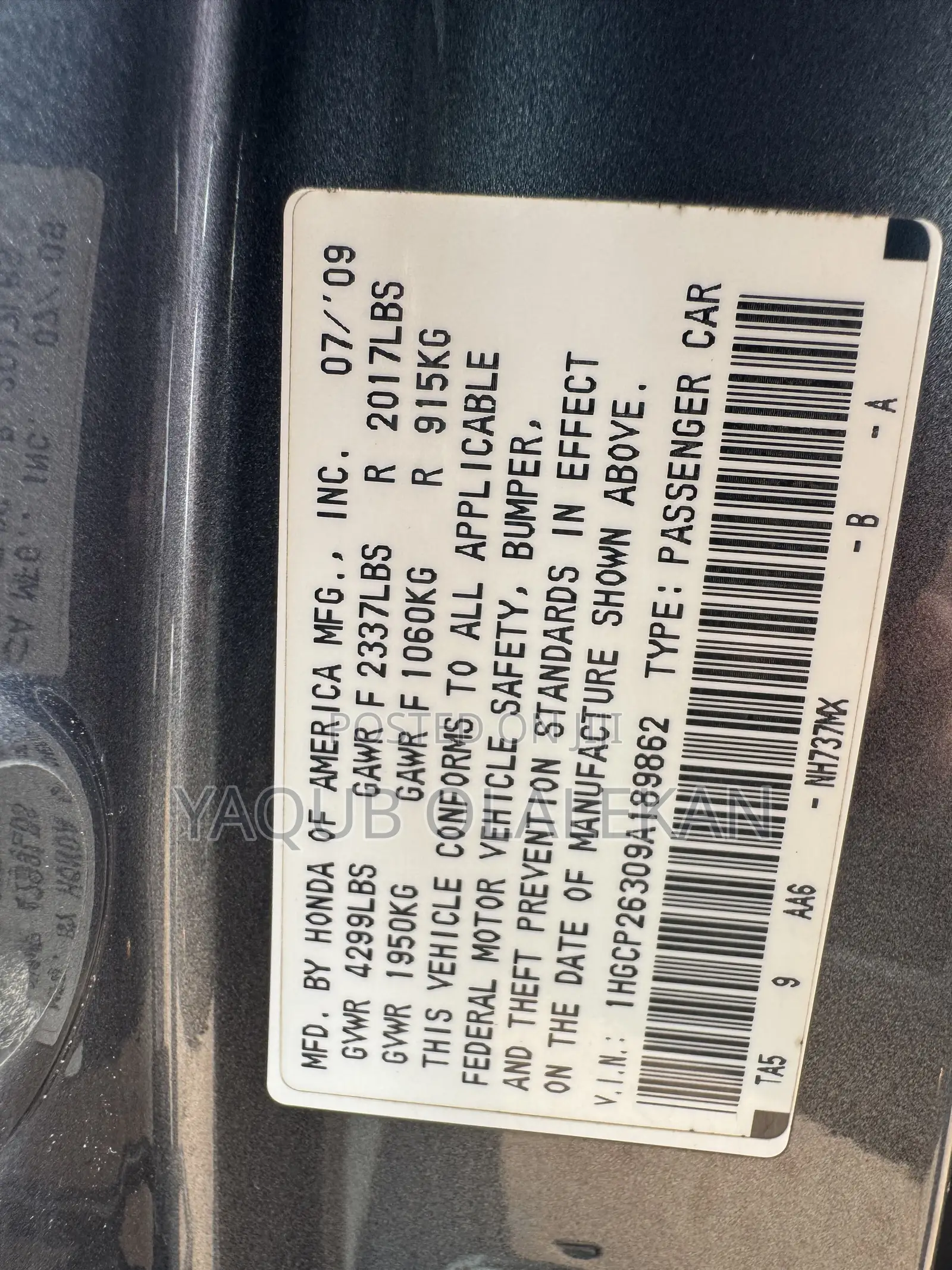 Honda Accord 2009 Gray