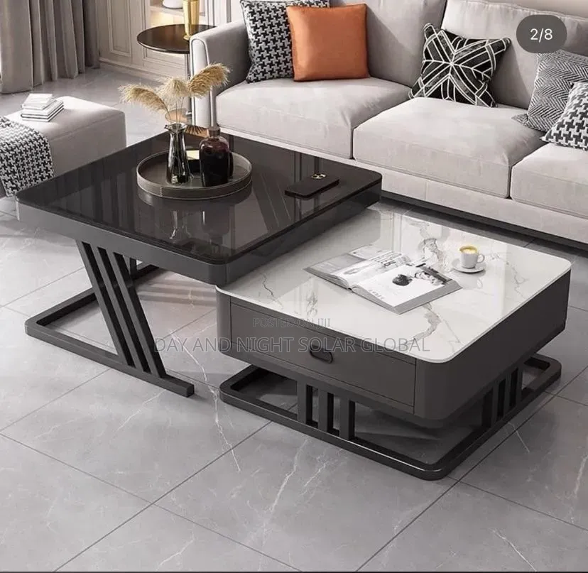Square 2 in 1 Center Table (Mable Top)1 Drawer