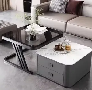 Square 2 in 1 Center Table(mable Top) 2 Drawers