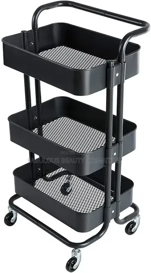 Storage Trolley Rack With Caster Wheels Rolling Cart Metal