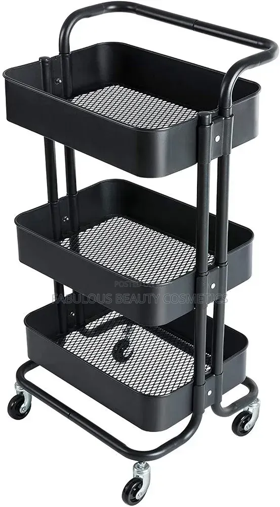 Storage Trolley Rack With Caster Wheels Rolling Cart Metal