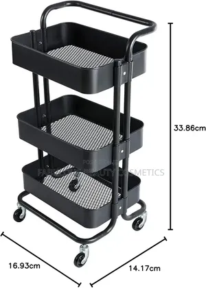 Storage Trolley Rack With Caster Wheels Rolling Cart Metal