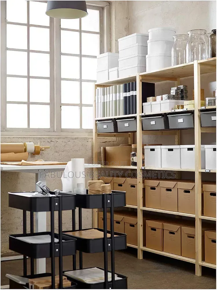Storage Trolley Rack With Caster Wheels Rolling Cart Metal