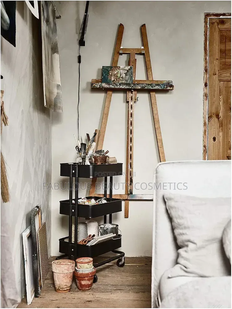 Storage Trolley Rack With Caster Wheels Rolling Cart Metal
