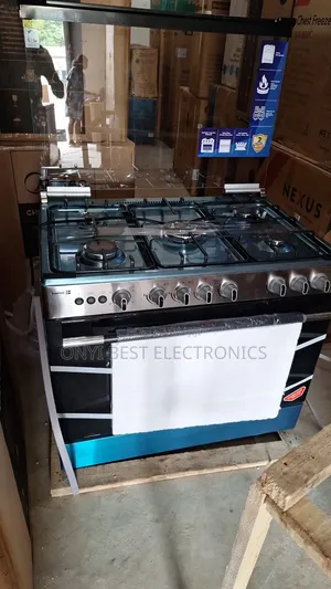 Scanfrost 5 Burner Gas Cooker 90x60 Silver Sfc9500ss