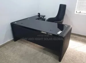 Luxurious Office Table Glass Top With Office Chair