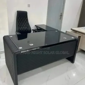 Luxurious Office Table Glass Top With Office Chair