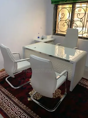 Luxurious Office Table Glass Top With Office Chair
