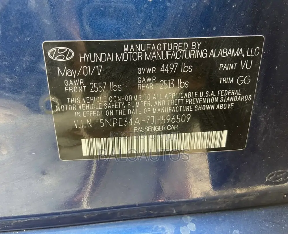 Hyundai Sonata 2018 Blue