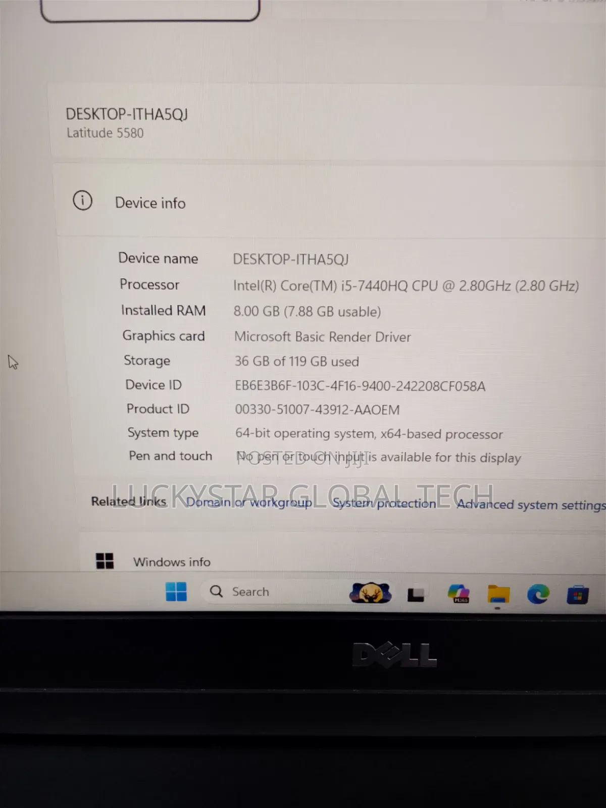 Laptop Dell Latitude 5580 8GB Intel Core i5 SSD 256GB