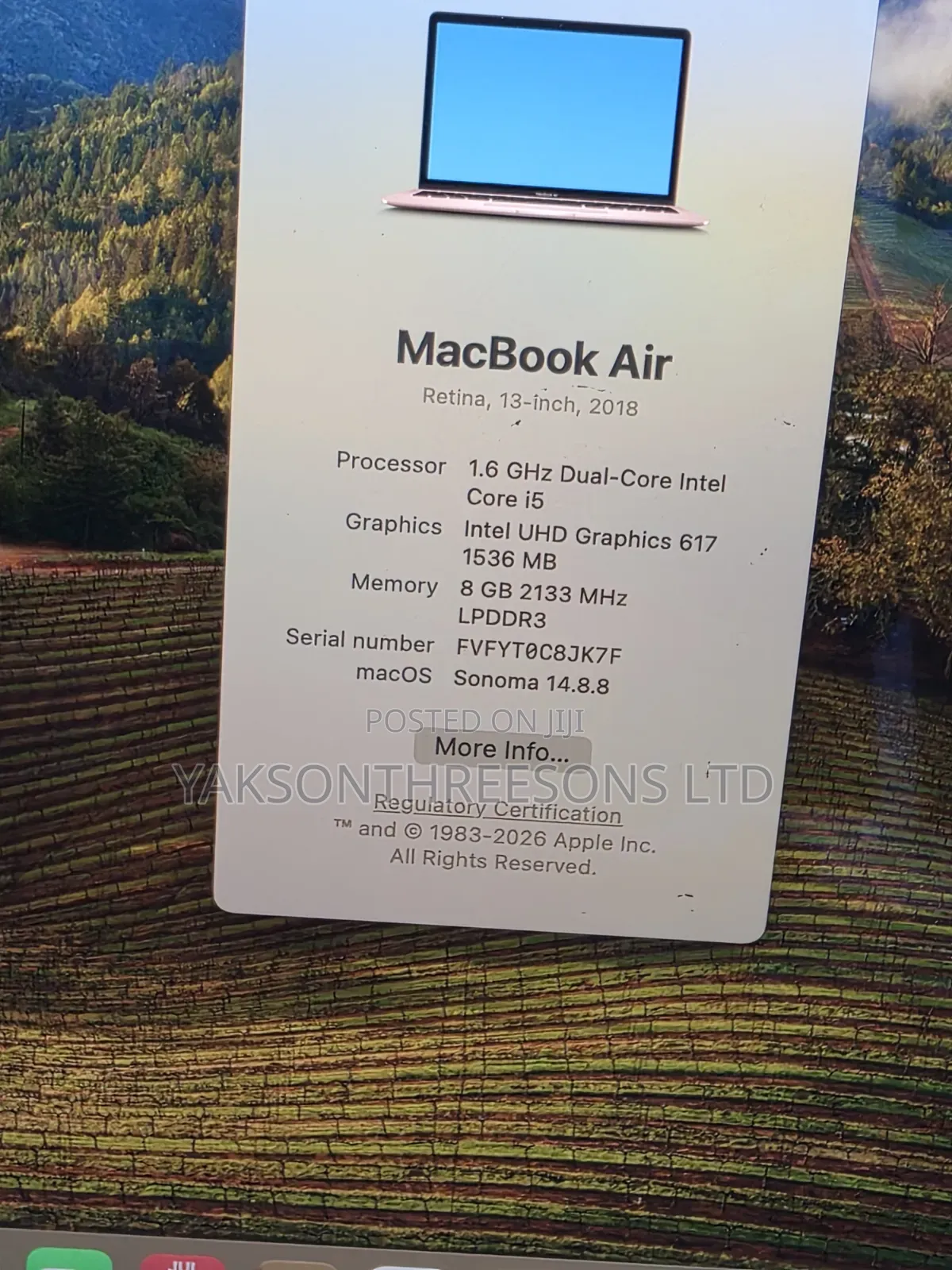 Laptop Apple MacBook Air 2018 8GB Intel Core i5 SSD 128GB