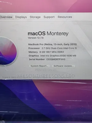Laptop Apple MacBook Pro 2015 8GB Intel Core i5 SSD 512GB