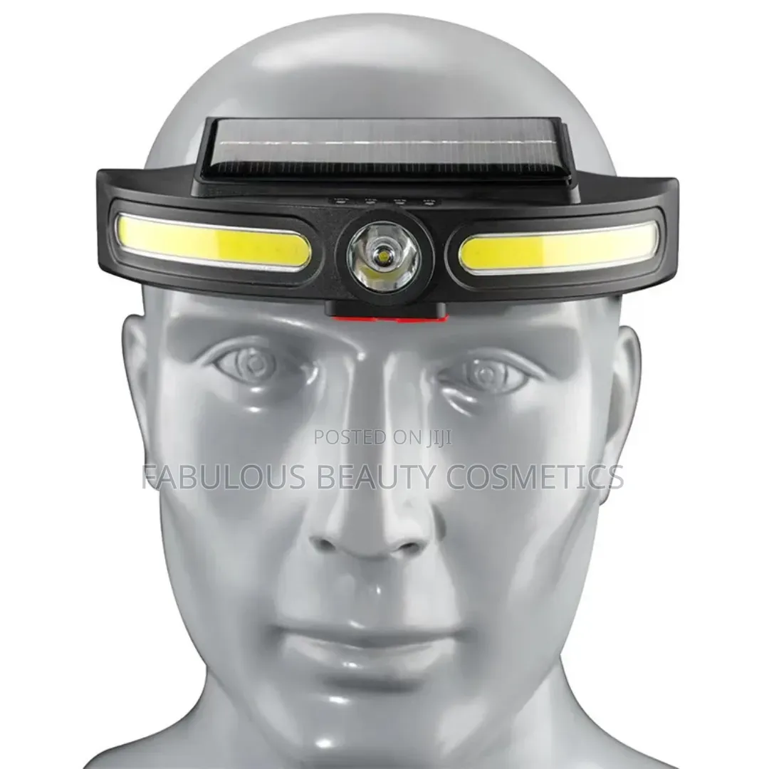 Solar Powered Waterproof Headlamp - USB Rechargeable Dual Light Source