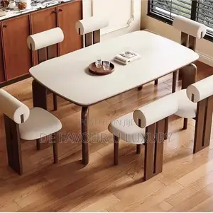 Marble Dining Table by 6 Chairs