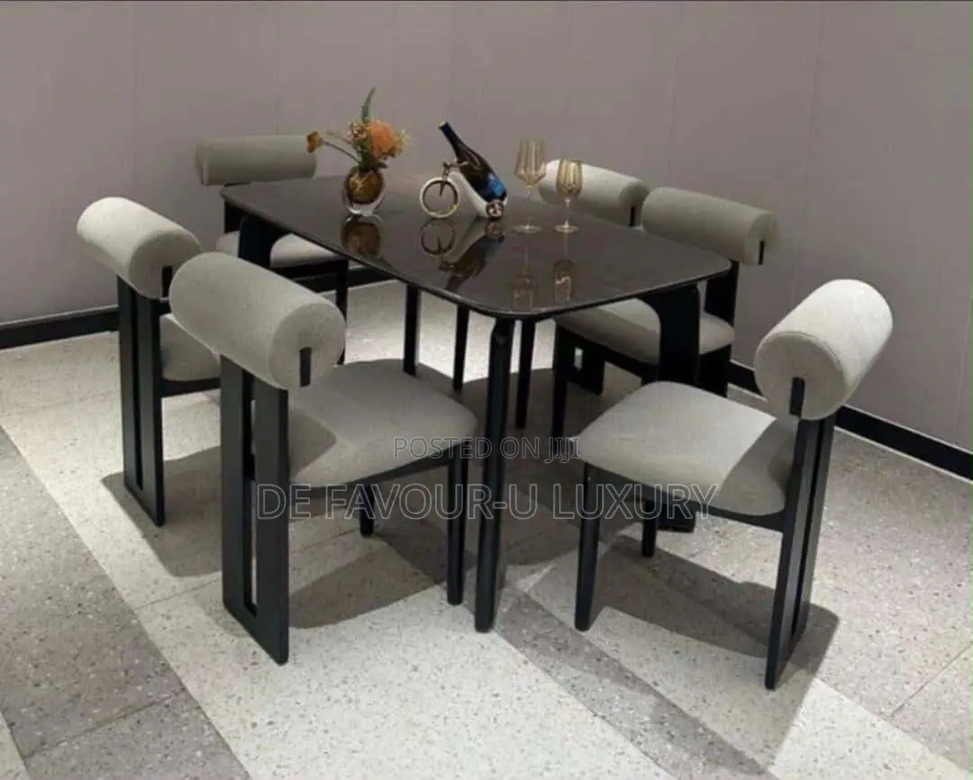 Marble Dining Table by 6 Chairs