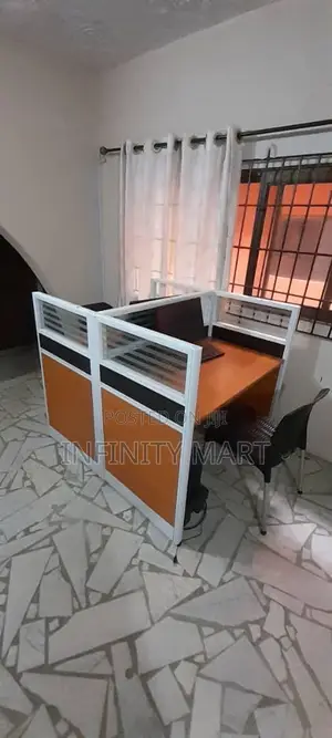 4-Person Office Workstation With Partitions and Drawers