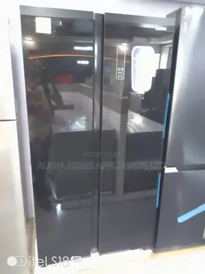 Bruhm Side-by-Side Refrigerator 427l Glossy Black Colour