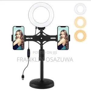 Professional 10-Inch LED Ring Light With Dual Phone Holders | USB