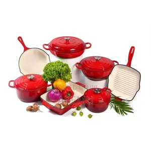 7pcs Cast Iron Enamel Pot