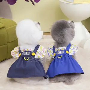 Pet Faux Jean Dress With Lead Hook