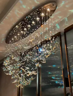 Modern Luxury Crystal Dining Room Villa Hanging Butterfly Chandelier