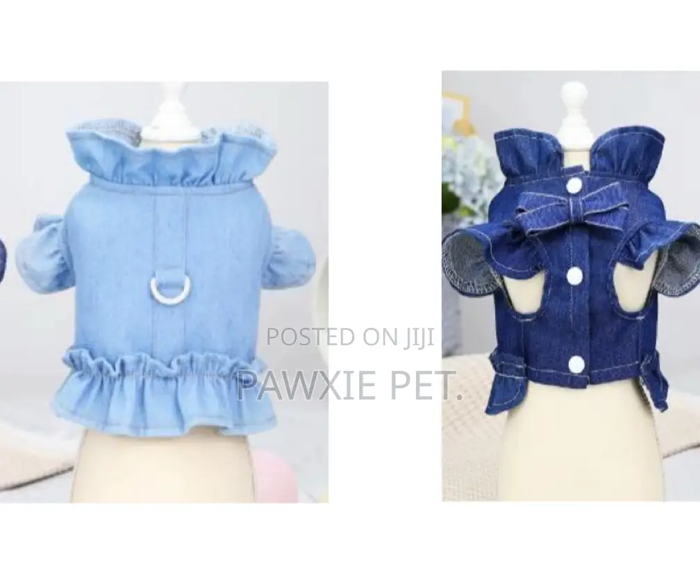 Pet Jeans Dress With Lead Hook