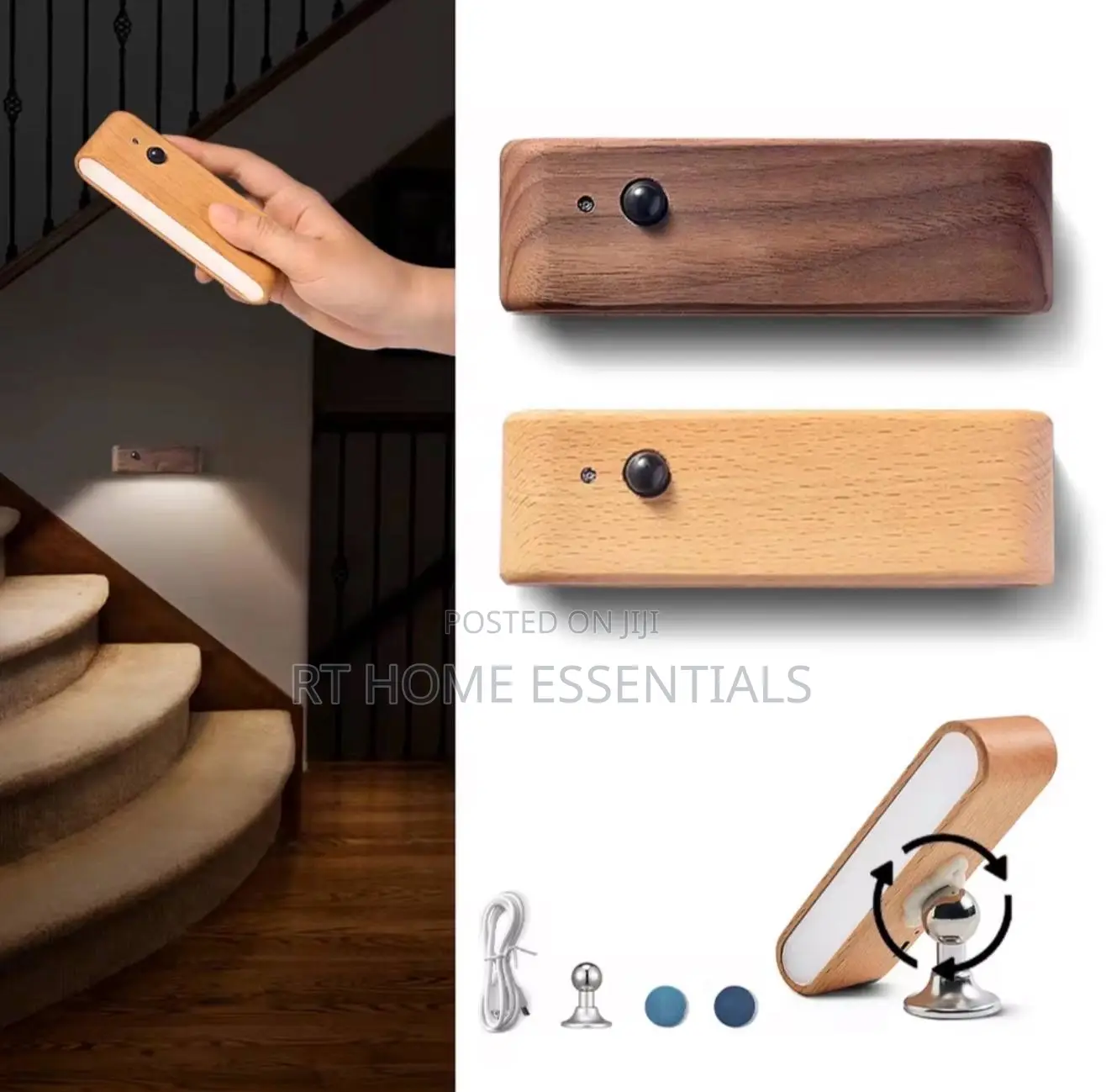 LED Wall Sconces Nordic Wood Motion Sensor Night Light