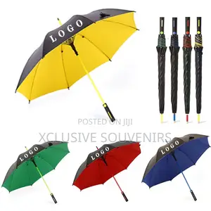 Large Size Custom Golf Umbrella Automatic Black Coating Rain Umbrella