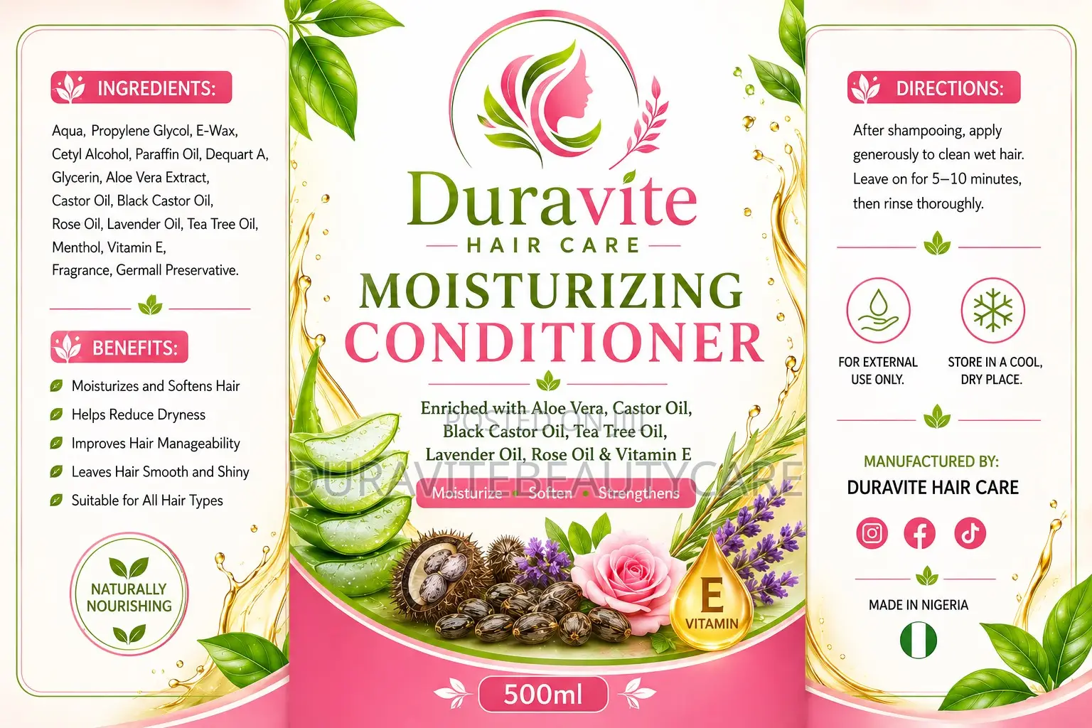 Duravite Moisturizing Conditioner for Detangling,Soft, Healthy Hair