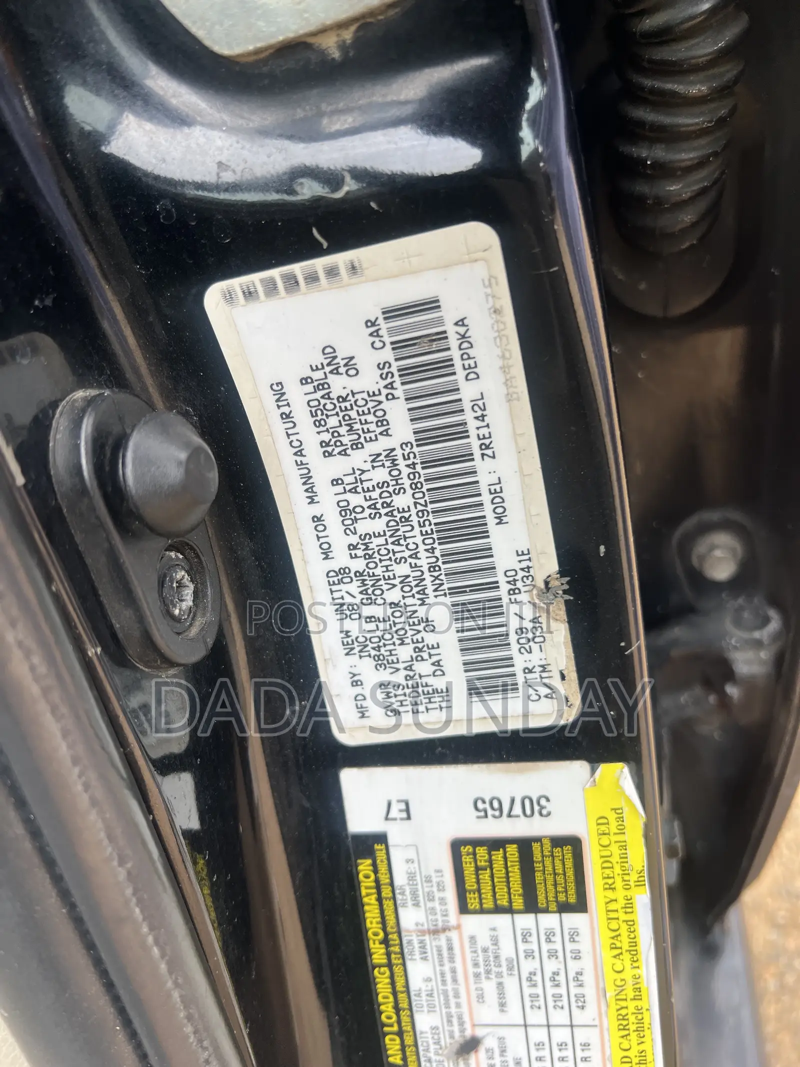 Toyota Corolla 2008 Black