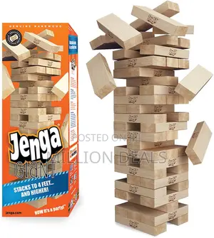 Jenga GIANT Genuine Hardwood Game (Stacks to 4+ Feet. Ages 8+)