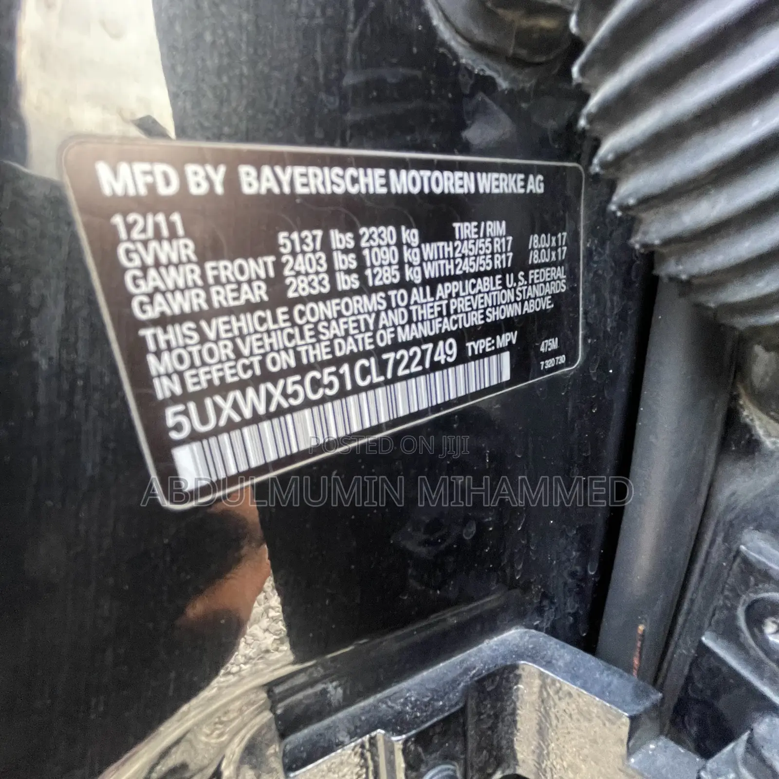 BMW X3 2012 Black