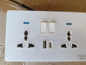 Double Multiple Plugs Socket With USB and Type C