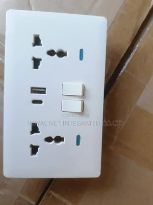 Double Multiple Plugs Socket With USB and Type C