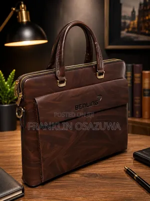 Benling Premium Leather Laptop Briefcase – Business Office Handbag