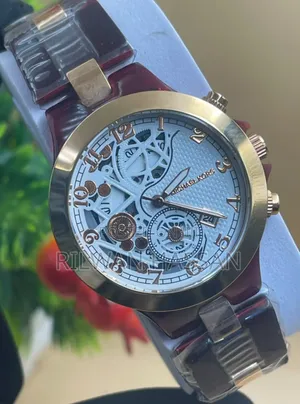 Michael Kors Semi Skeleton Ceramic Stainless Steel