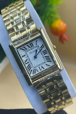 Oliya Roman Numbered Square Face Stainless Steel