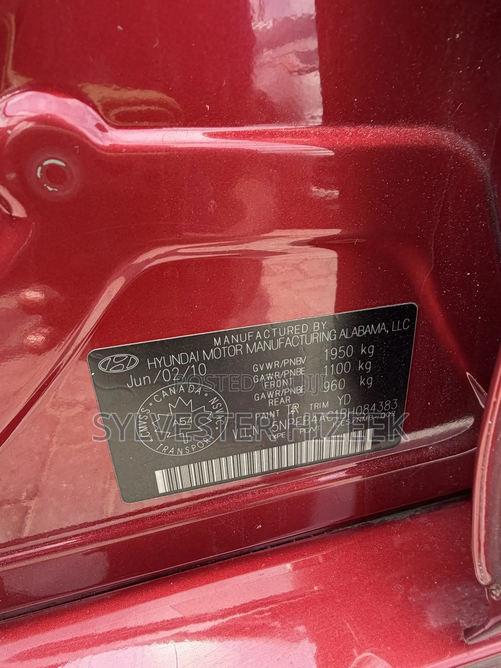 Hyundai Sonata 2011 Red