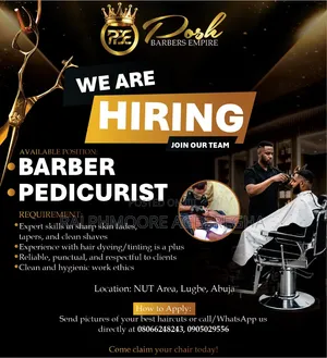 Professional Barber, Pedicurist/ Medicurist