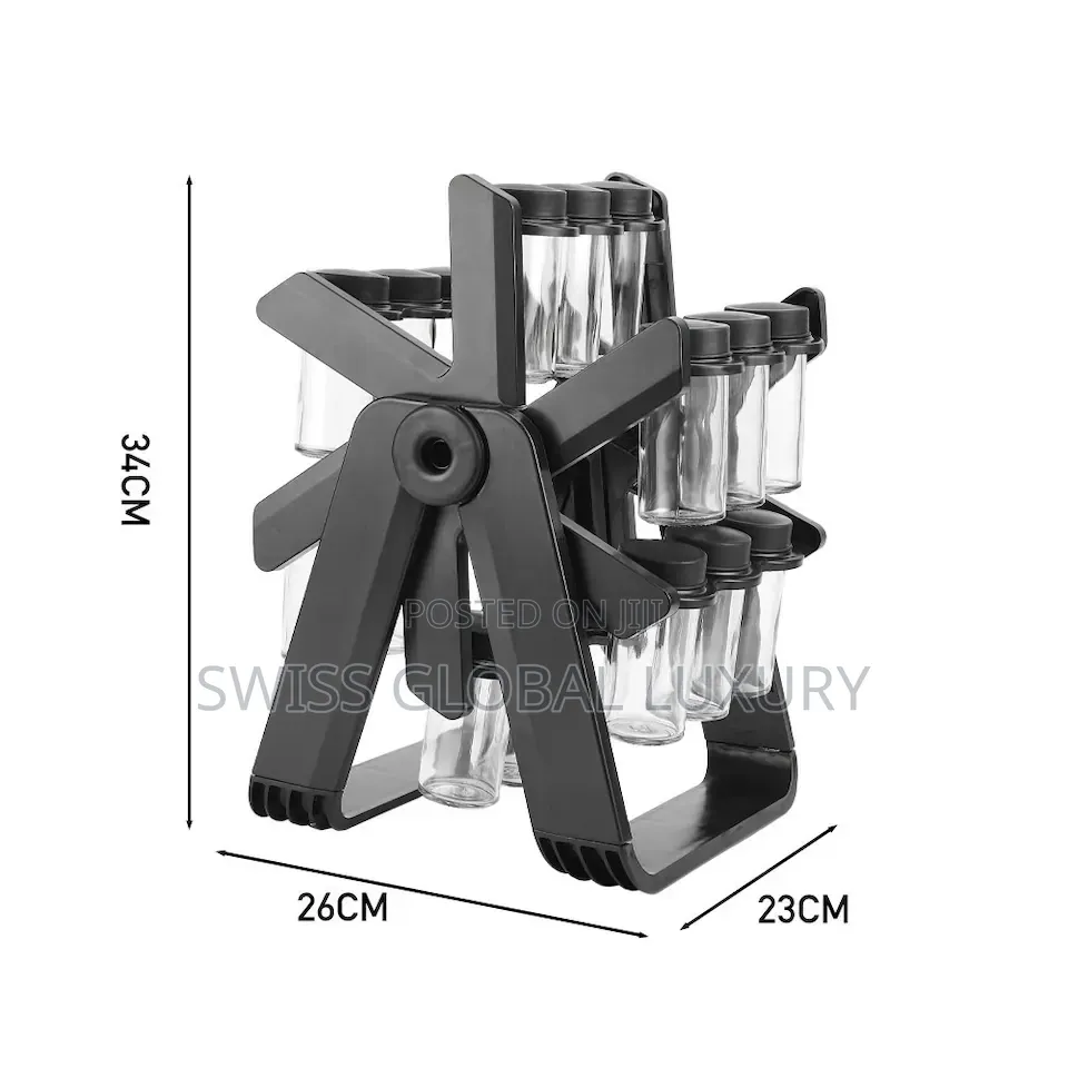 Quality 18-Jar 360° Rotating Ferris Wheel Spice Rack Organizer