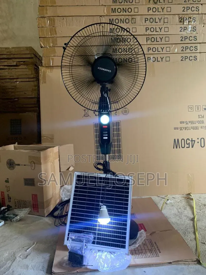 Charweek AC/DC Solar Rechargeable Fan
