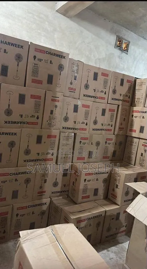 Charweek AC/DC Solar Rechargeable Fan