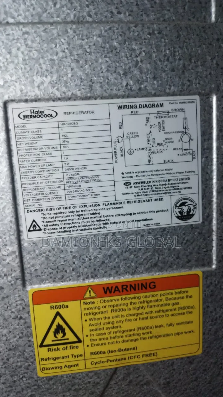 195 Litres Refrigerator