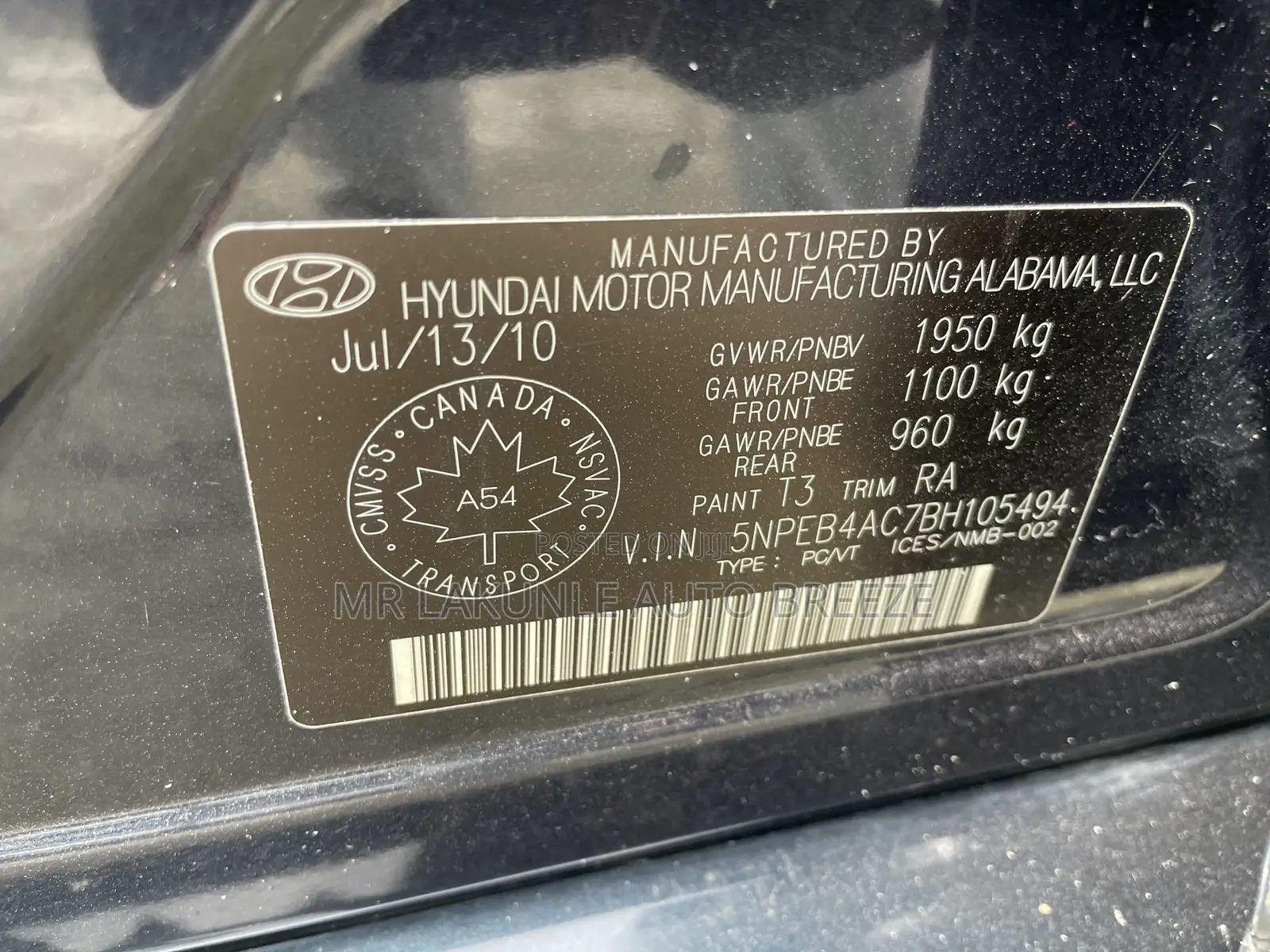 Hyundai Sonata 2011 Blue