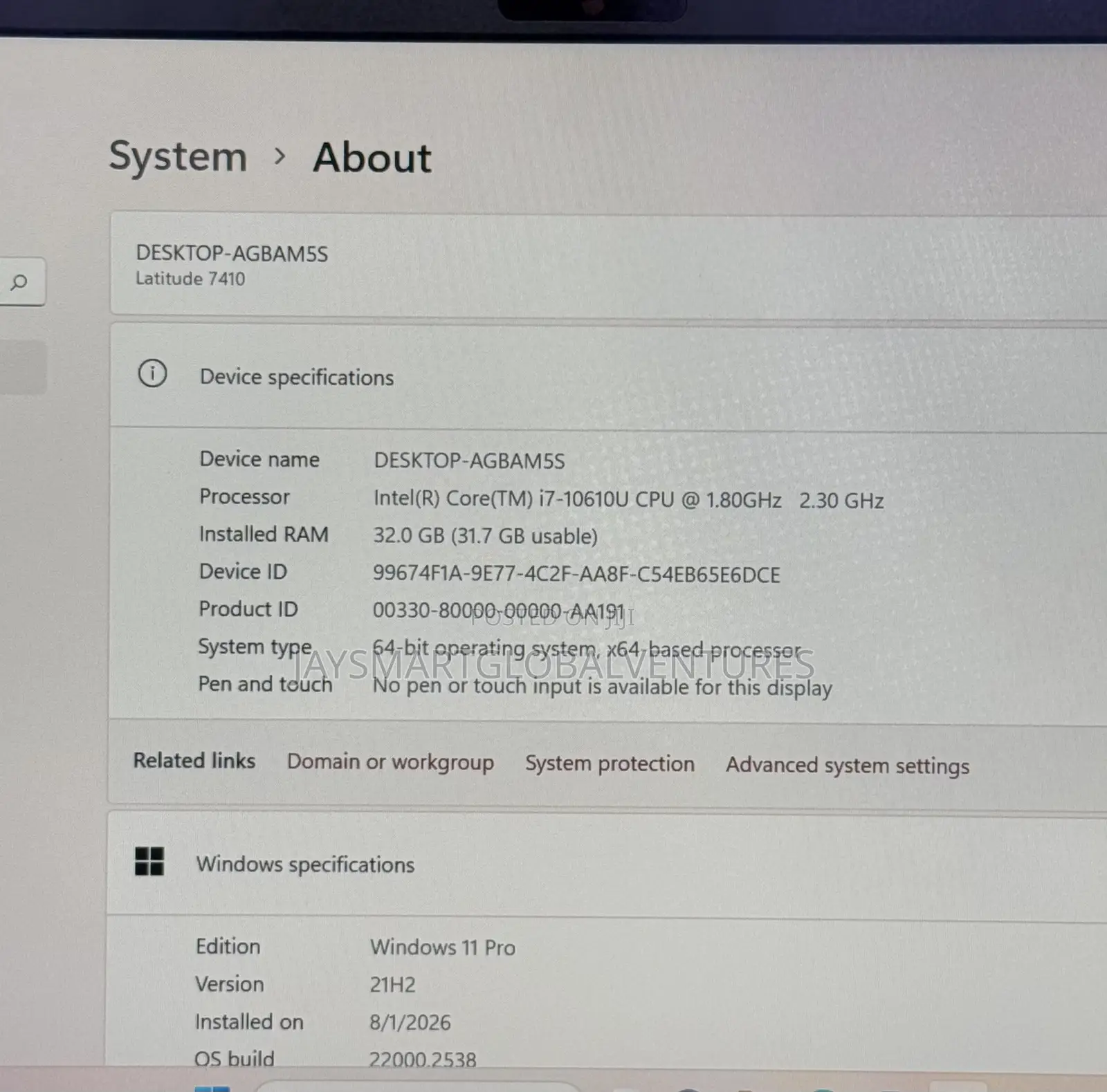 Laptop Dell Latitude 7410 32GB Intel Core i7 SSD 512GB