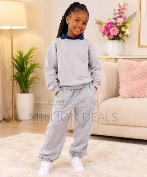 2 Pieces Girl Child Sweat Top N Pant Kids Wear Age 10yrs