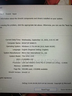 Laptop MSI GF63 16GB Intel Core i5 SSD 512GB