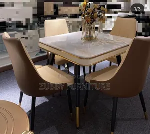 Brand New Quality and Imported Marble Top Dining Table by 4 Chairs